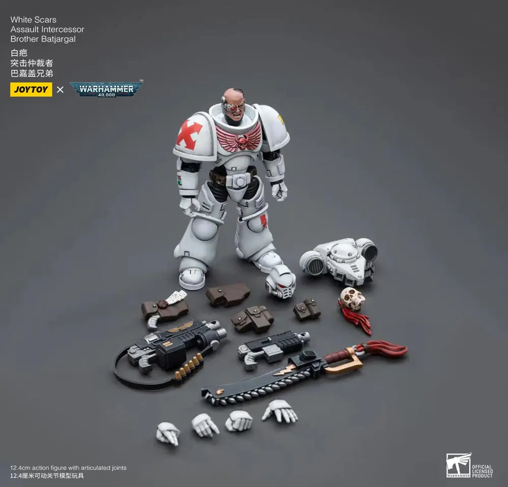 Warhammer 40k 1/18 White Scars Assault Intercessor Brother Batjargal akciófigura 12 cm termékfotó
