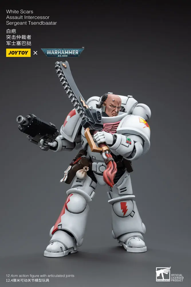 Warhammer 40k 1/18 White Scars Assault Intercessor Sergeant Tsendbaatar akciófigura 12 cm termékfotó