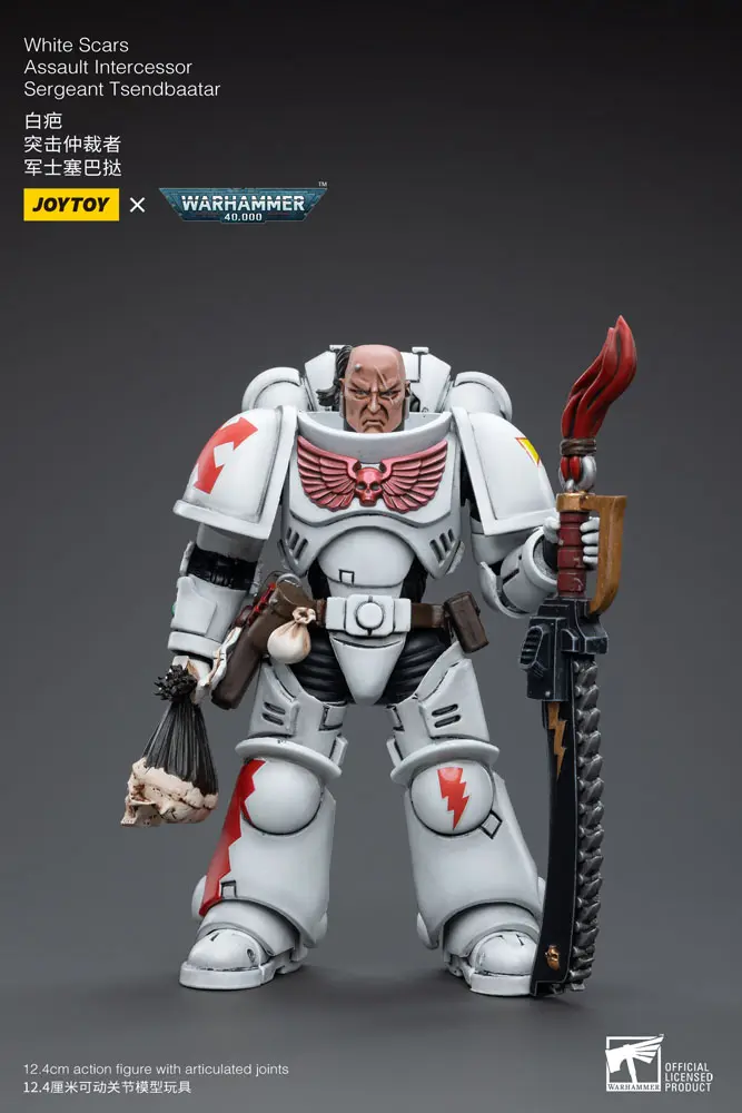 Warhammer 40k 1/18 White Scars Assault Intercessor Sergeant Tsendbaatar akciófigura 12 cm termékfotó