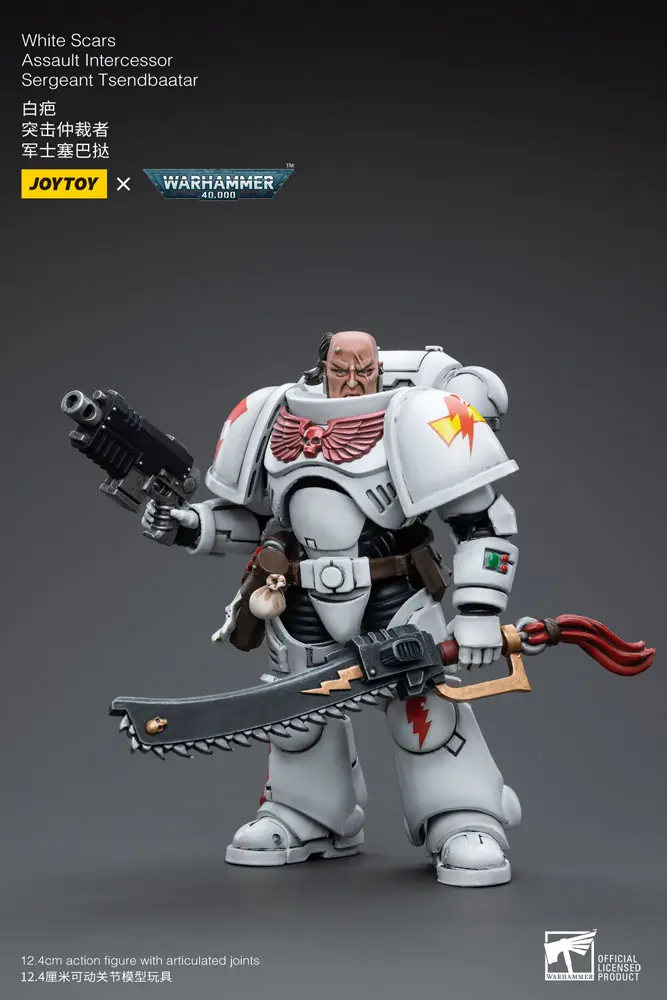 Warhammer 40k 1/18 White Scars Assault Intercessor Sergeant Tsendbaatar akciófigura 12 cm termékfotó