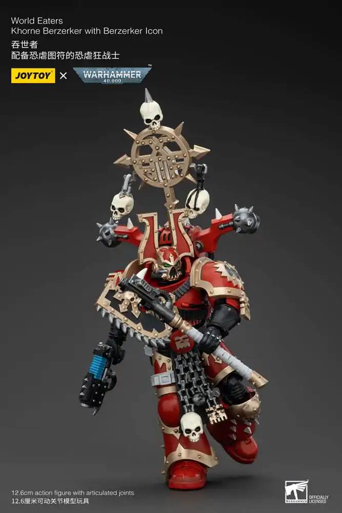 Warhammer 40k 1/18 World Eaters Khorne Berzerker with Berzerker lcon akciófigura 13 cm termékfotó