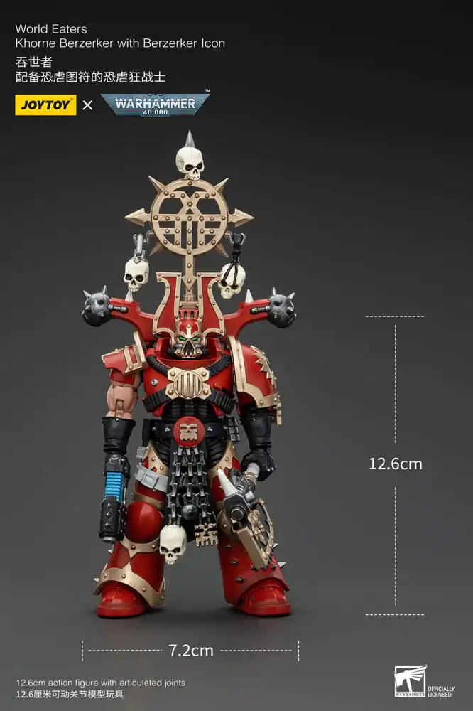 Warhammer 40k 1/18 World Eaters Khorne Berzerker with Berzerker lcon akciófigura 13 cm termékfotó