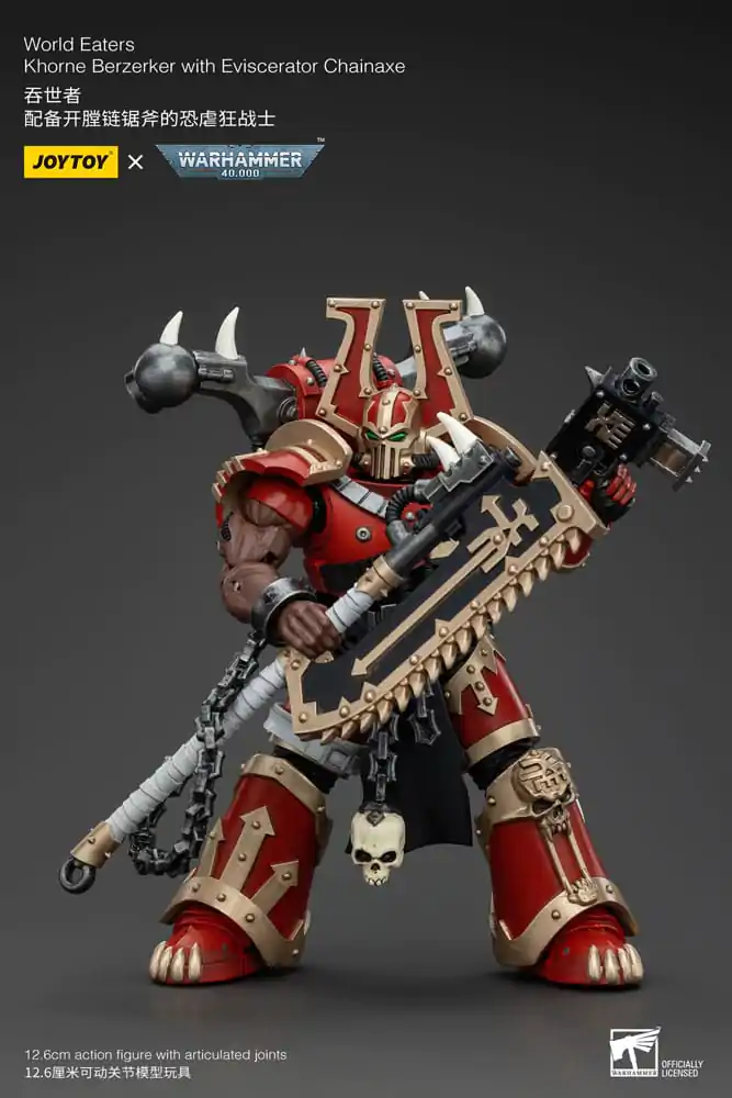 Warhammer 40k 1/18 World Eaters Khorne Berzerker with Eviscerator Chainaxe akciófigura 13 cm termékfotó