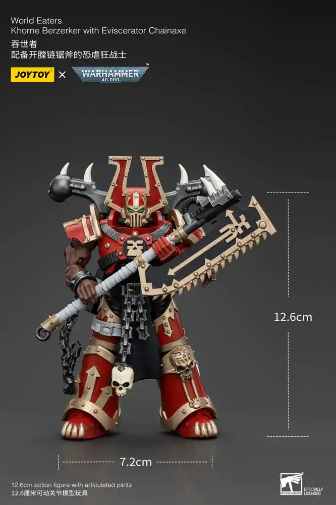 Warhammer 40k 1/18 World Eaters Khorne Berzerker with Eviscerator Chainaxe akciófigura 13 cm termékfotó