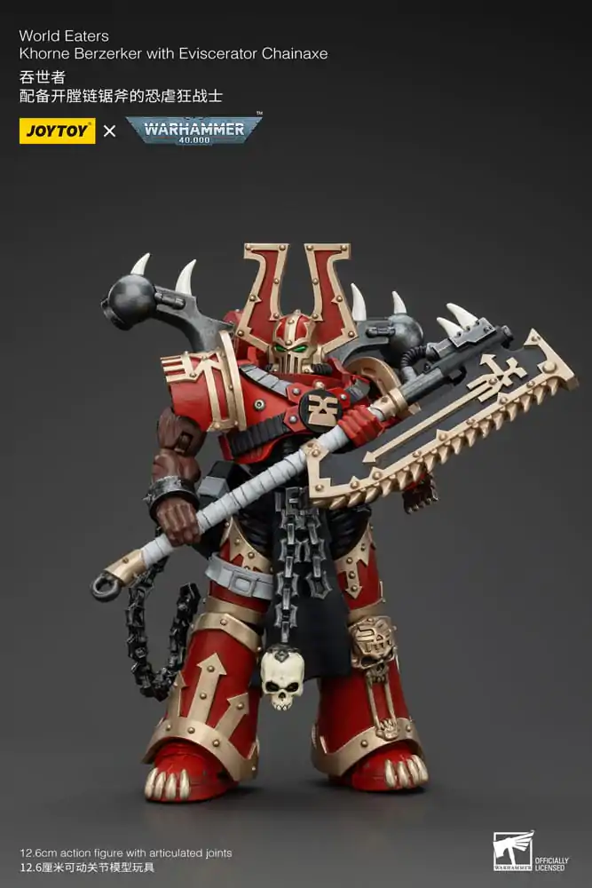 Warhammer 40k 1/18 World Eaters Khorne Berzerker with Eviscerator Chainaxe akciófigura 13 cm termékfotó