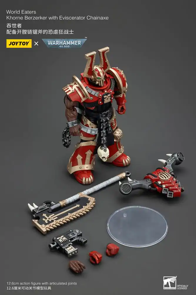 Warhammer 40k 1/18 World Eaters Khorne Berzerker with Eviscerator Chainaxe akciófigura 13 cm termékfotó