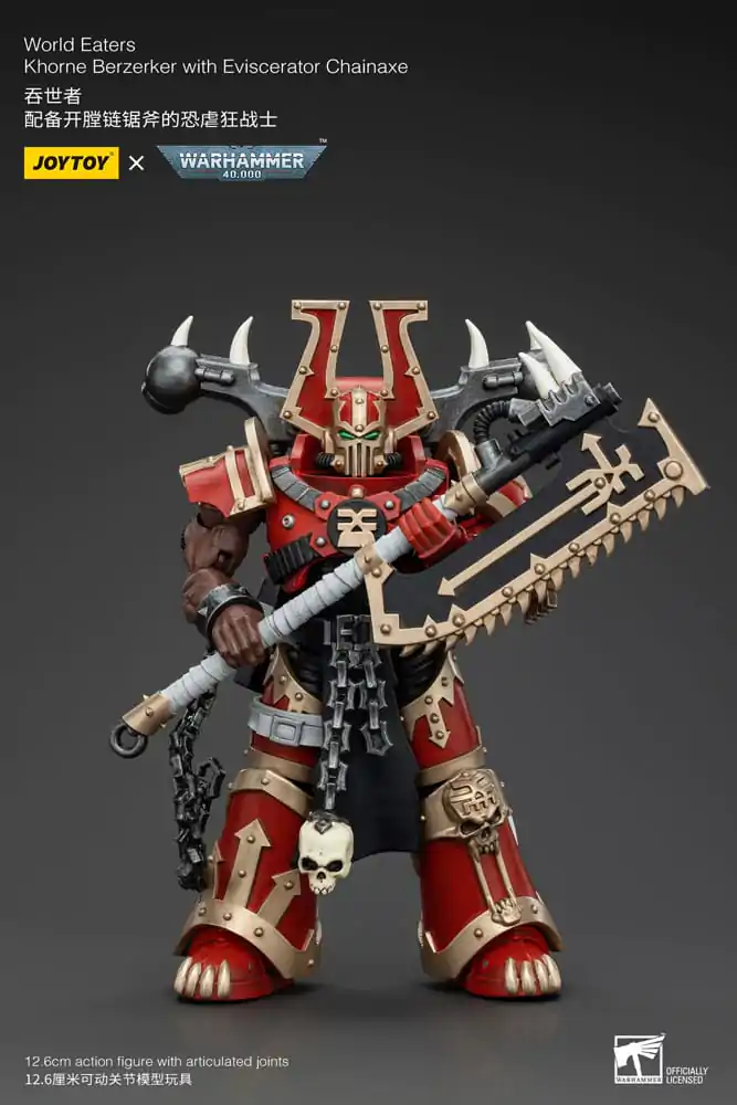 Warhammer 40k 1/18 World Eaters Khorne Berzerker with Eviscerator Chainaxe akciófigura 13 cm termékfotó