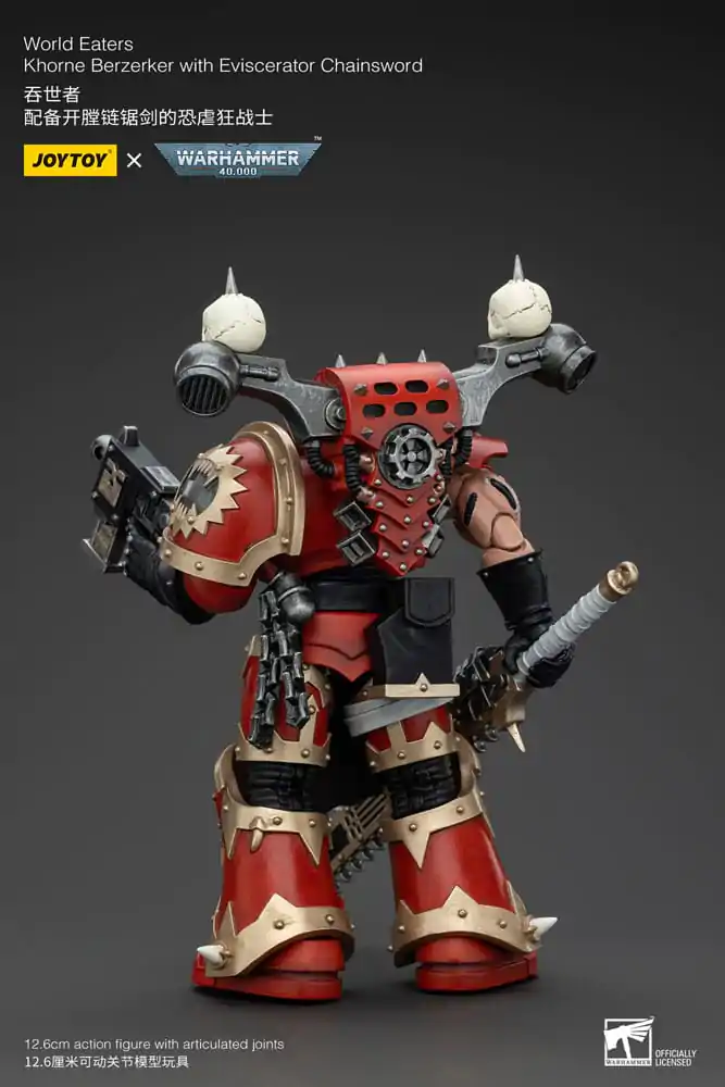 Warhammer 40k 1/18 World Eaters Khorne Berzerker with Eviscerator Chainsword akciófigura 13 cm termékfotó