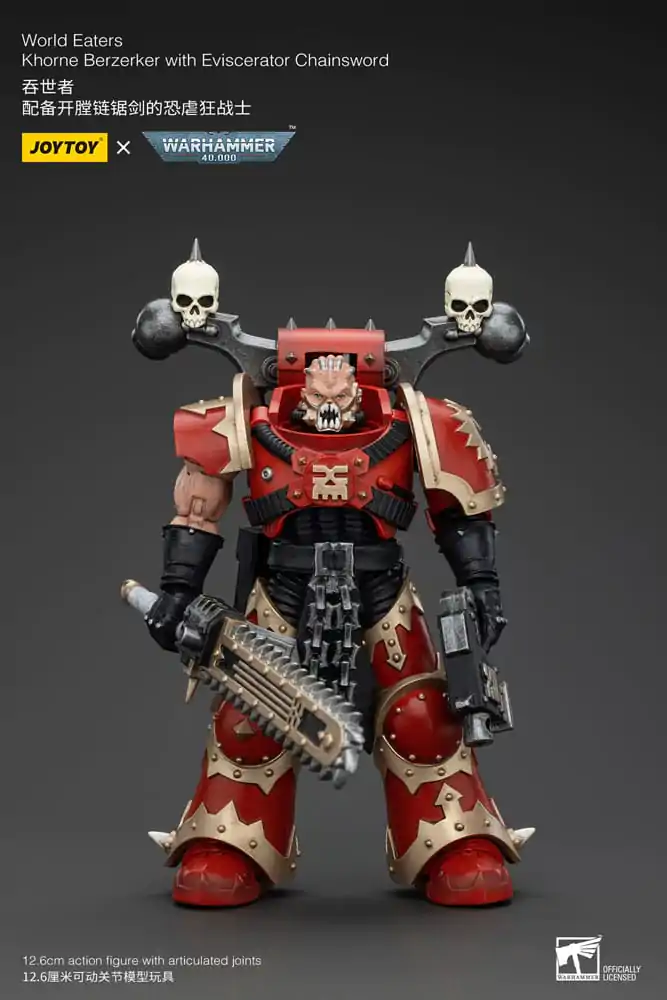 Warhammer 40k 1/18 World Eaters Khorne Berzerker with Eviscerator Chainsword akciófigura 13 cm termékfotó