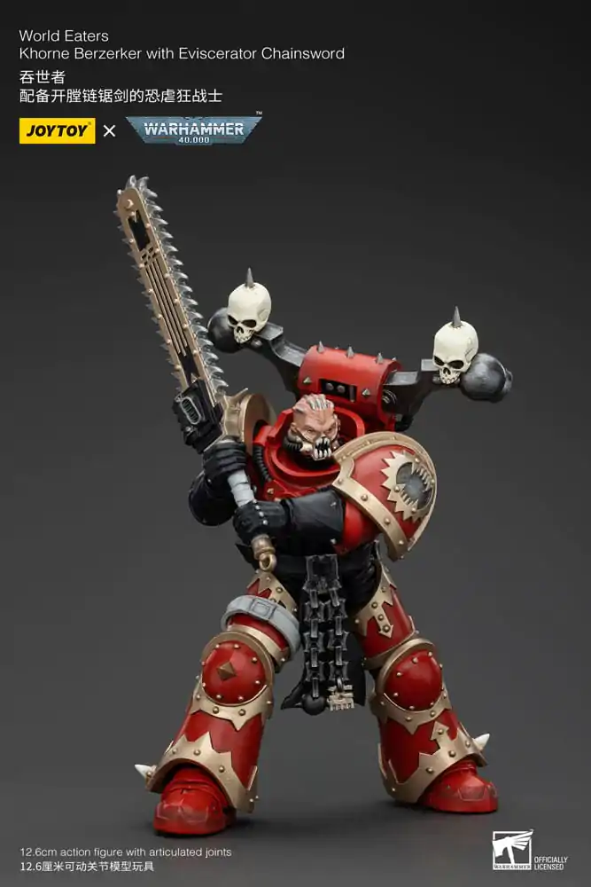 Warhammer 40k 1/18 World Eaters Khorne Berzerker with Eviscerator Chainsword akciófigura 13 cm termékfotó