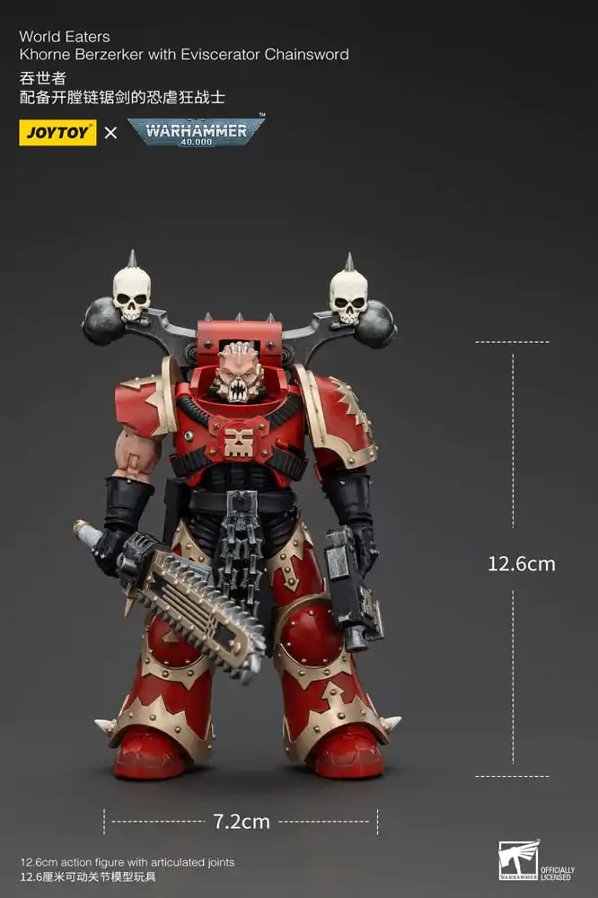 Warhammer 40k 1/18 World Eaters Khorne Berzerker with Eviscerator Chainsword akciófigura 13 cm termékfotó