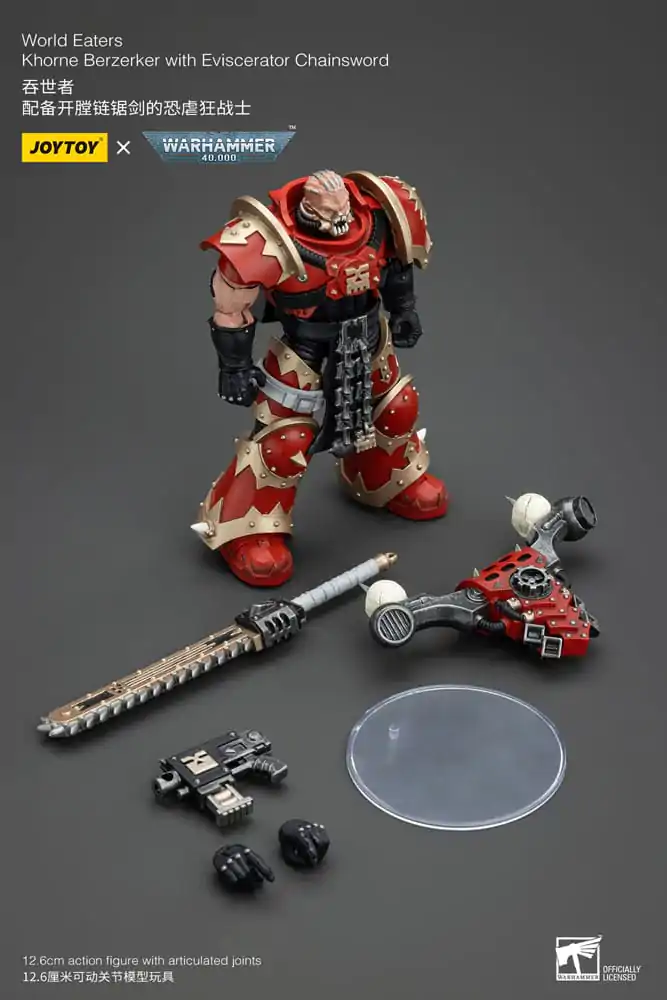 Warhammer 40k 1/18 World Eaters Khorne Berzerker with Eviscerator Chainsword akciófigura 13 cm termékfotó