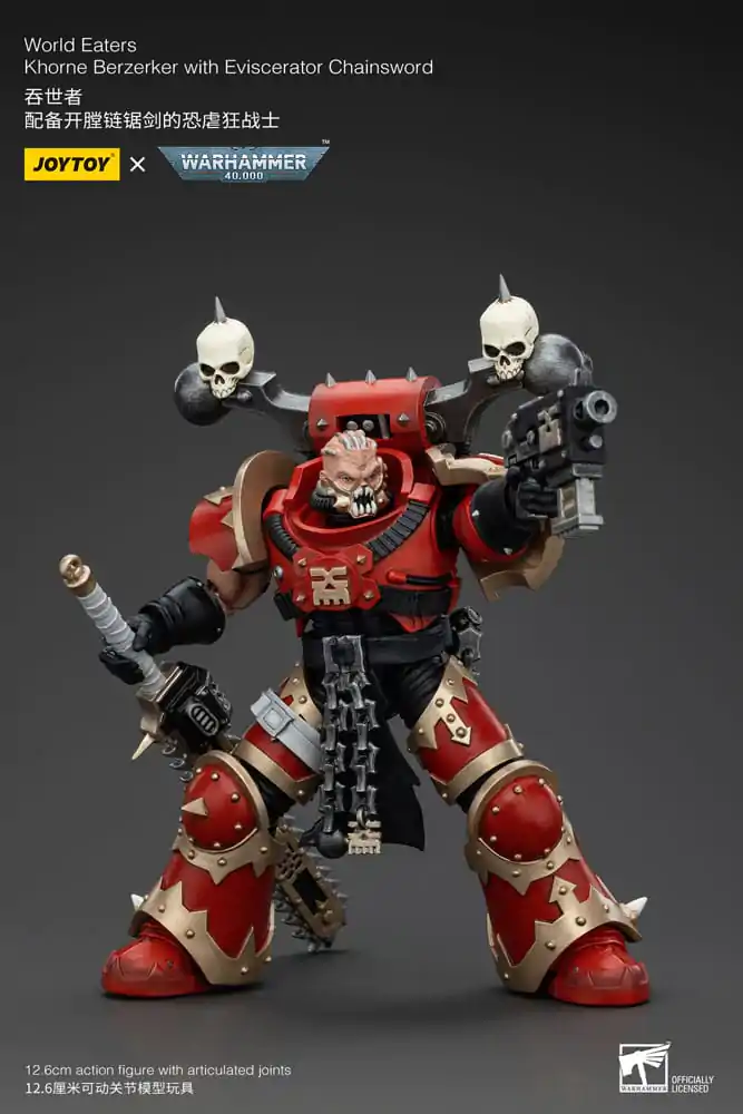 Warhammer 40k 1/18 World Eaters Khorne Berzerker with Eviscerator Chainsword akciófigura 13 cm termékfotó