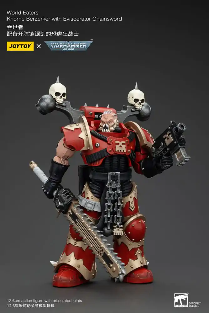 Warhammer 40k 1/18 World Eaters Khorne Berzerker with Eviscerator Chainsword akciófigura 13 cm termékfotó