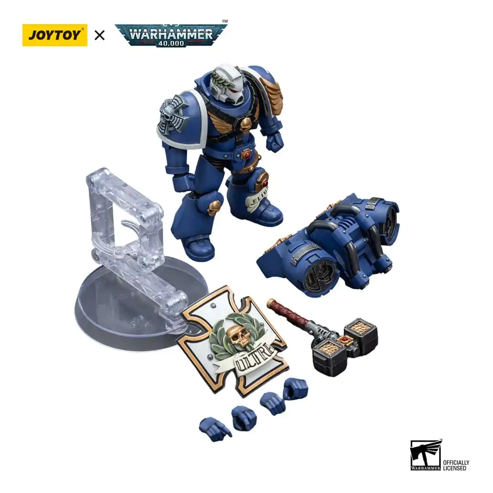 Warhammer 40k 1/18Ultramarines Vanguard Veteran with Thunder Hammer and Storm Shield akciófigura 12 cm termékfotó