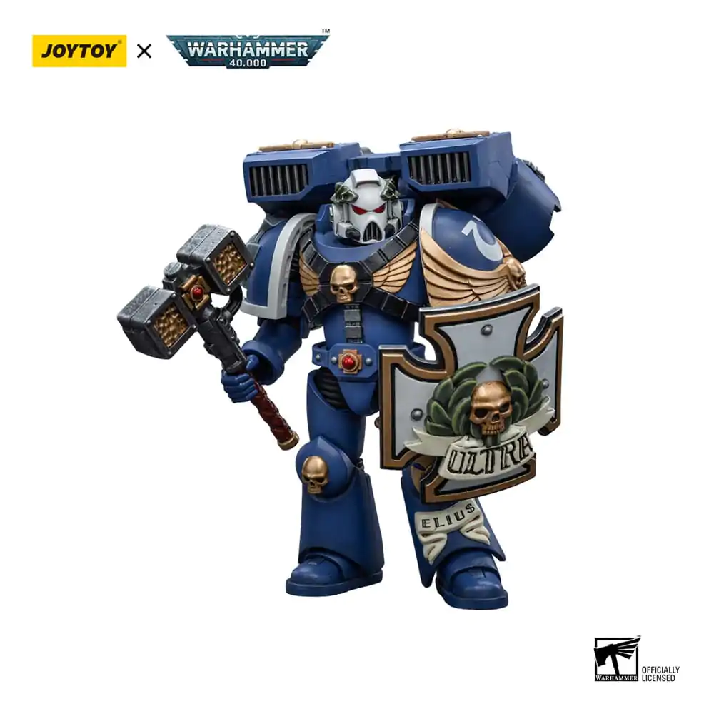 Warhammer 40k 1/18Ultramarines Vanguard Veteran with Thunder Hammer and Storm Shield akciófigura 12 cm termékfotó