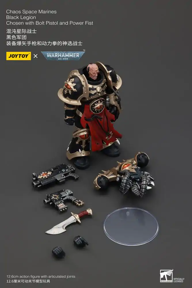 Warhammer 40k Chaos Space Marines Black Legion Chosen with Bolt Pistol and Power Fist akciófigura 20 cm termékfotó