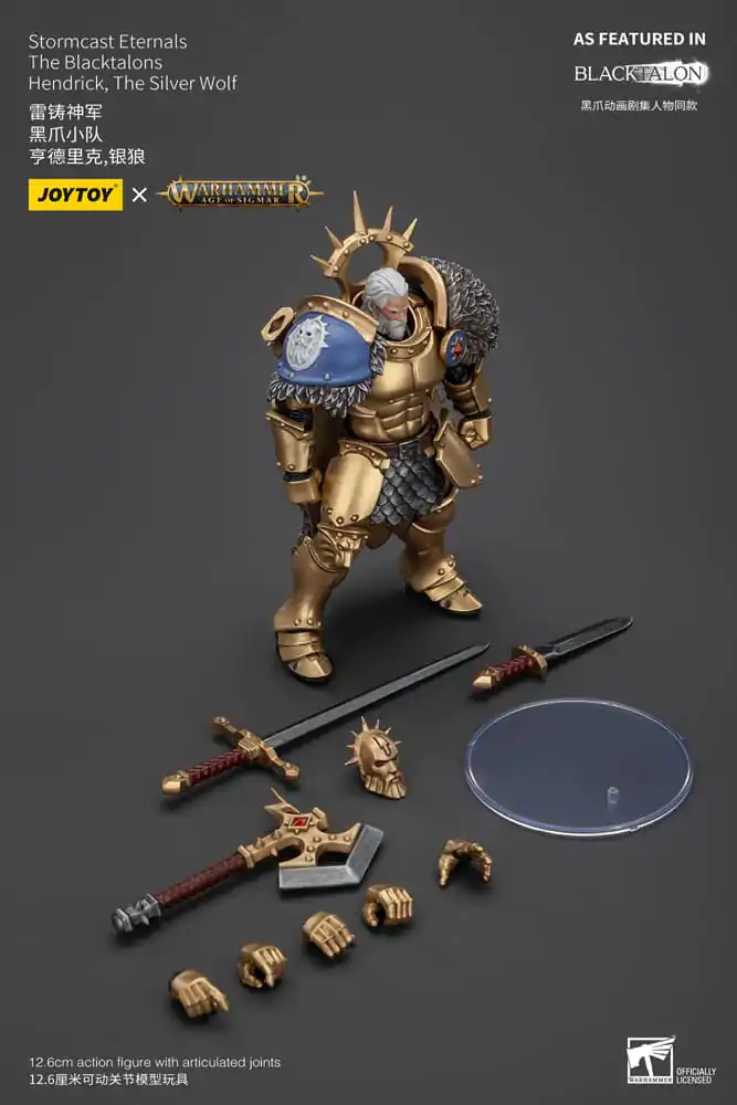 Warhammer Age of Sigmar Stormcast Eternals The Blacktalons Hendrick The Silver Wolf akciófigura 20 cm termékfotó