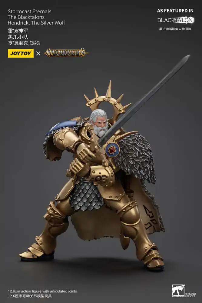 Warhammer Age of Sigmar Stormcast Eternals The Blacktalons Hendrick The Silver Wolf akciófigura 20 cm termékfotó