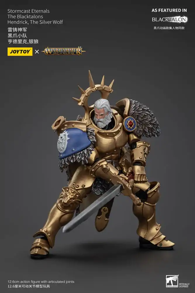 Warhammer Age of Sigmar Stormcast Eternals The Blacktalons Hendrick The Silver Wolf akciófigura 20 cm termékfotó