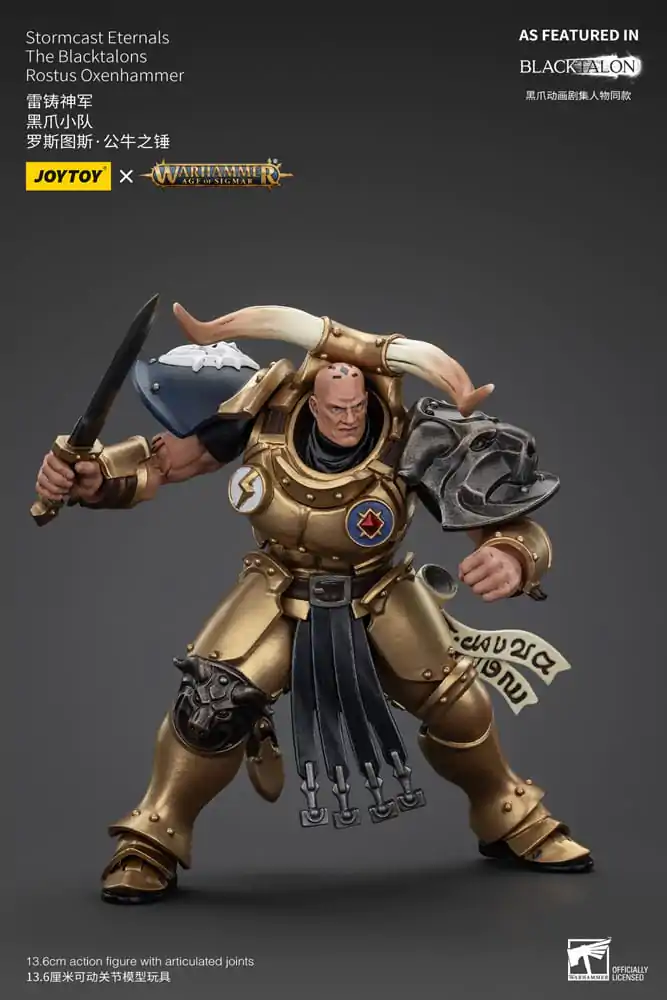 Warhammer Age of Sigmar Stormcast Eternals The Blacktalons Rostus Oxen hammer akciófigura 20 cm termékfotó