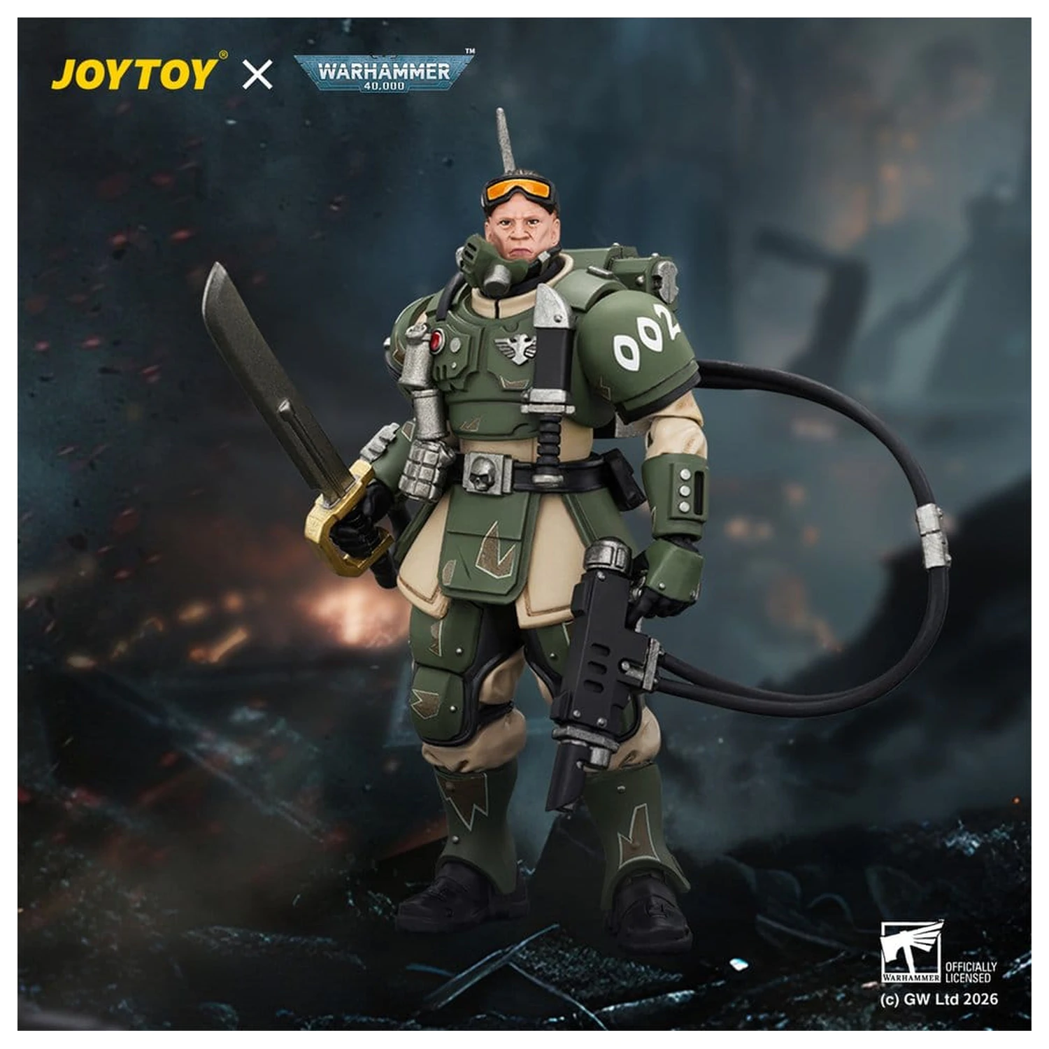 Warhammer Astra Militarum Kasrkin 7 with Hot-shot Laspistol and Power Sword akciófigura  termékfotó