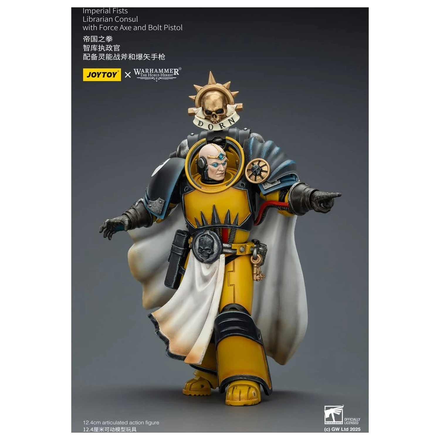 Warhammer Imperial Fists akciófigura Librarian Consulwith Force Axe and Bolt Pistol 12 cm termékfotó