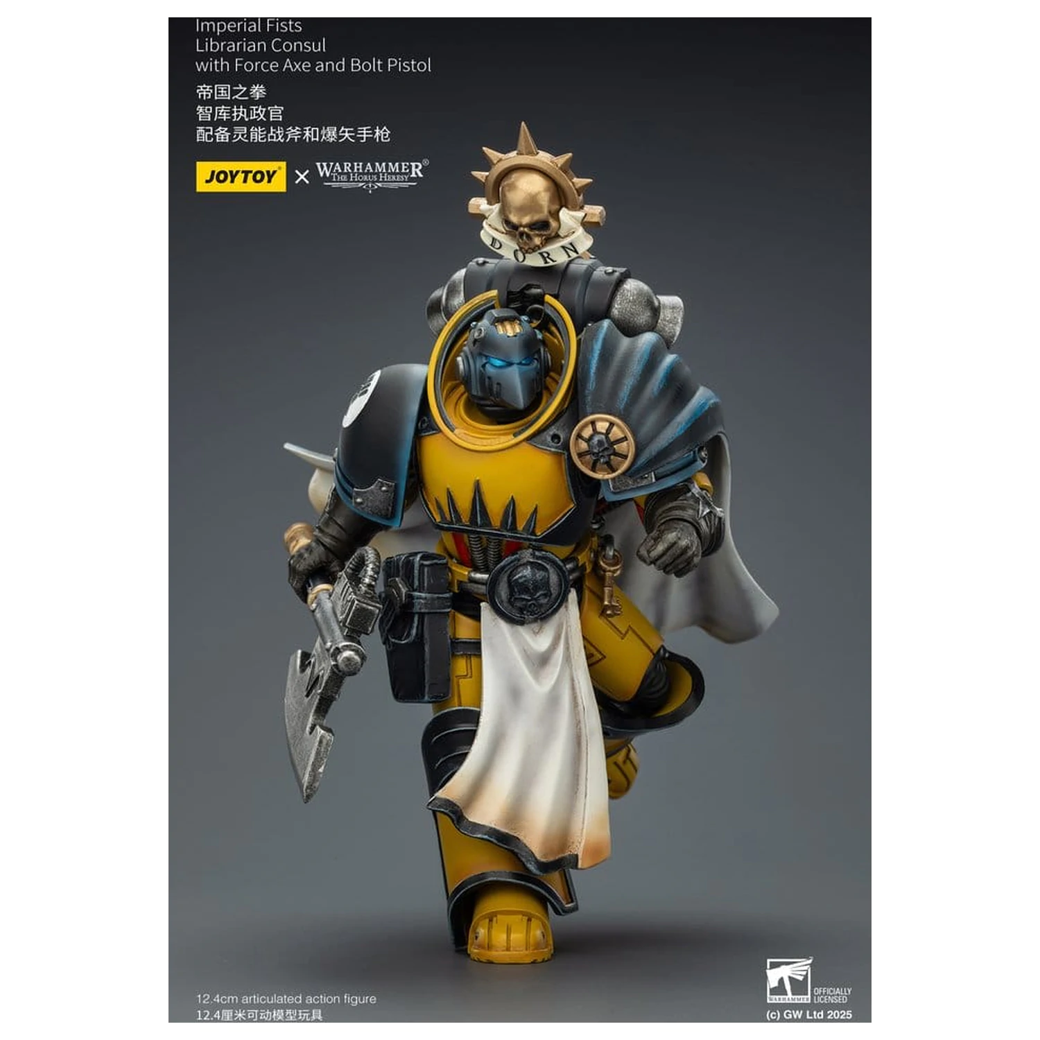 Warhammer Imperial Fists akciófigura Librarian Consulwith Force Axe and Bolt Pistol 12 cm termékfotó