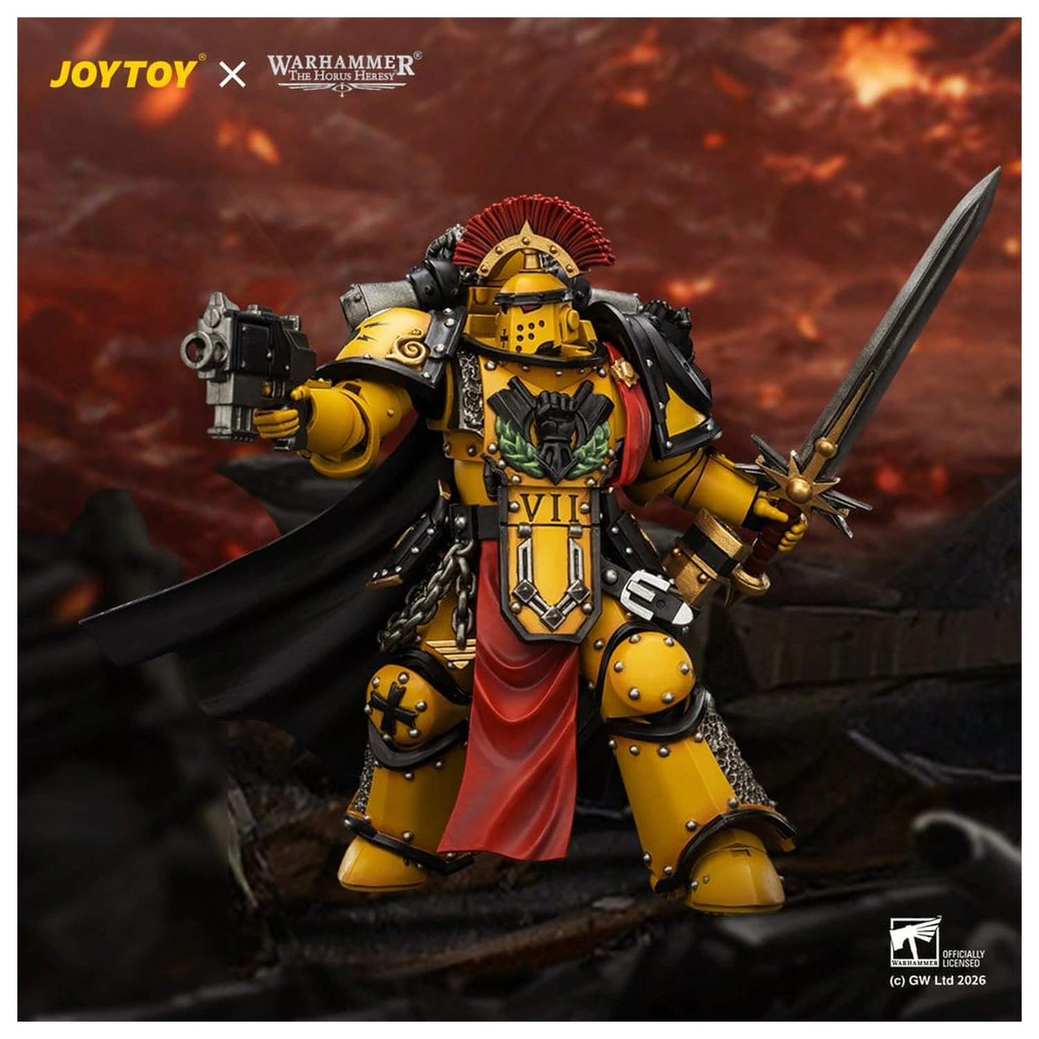 Warhammer Imperial Fists Legion Praetor in Mk III Armour akciófigura 13 cm termékfotó