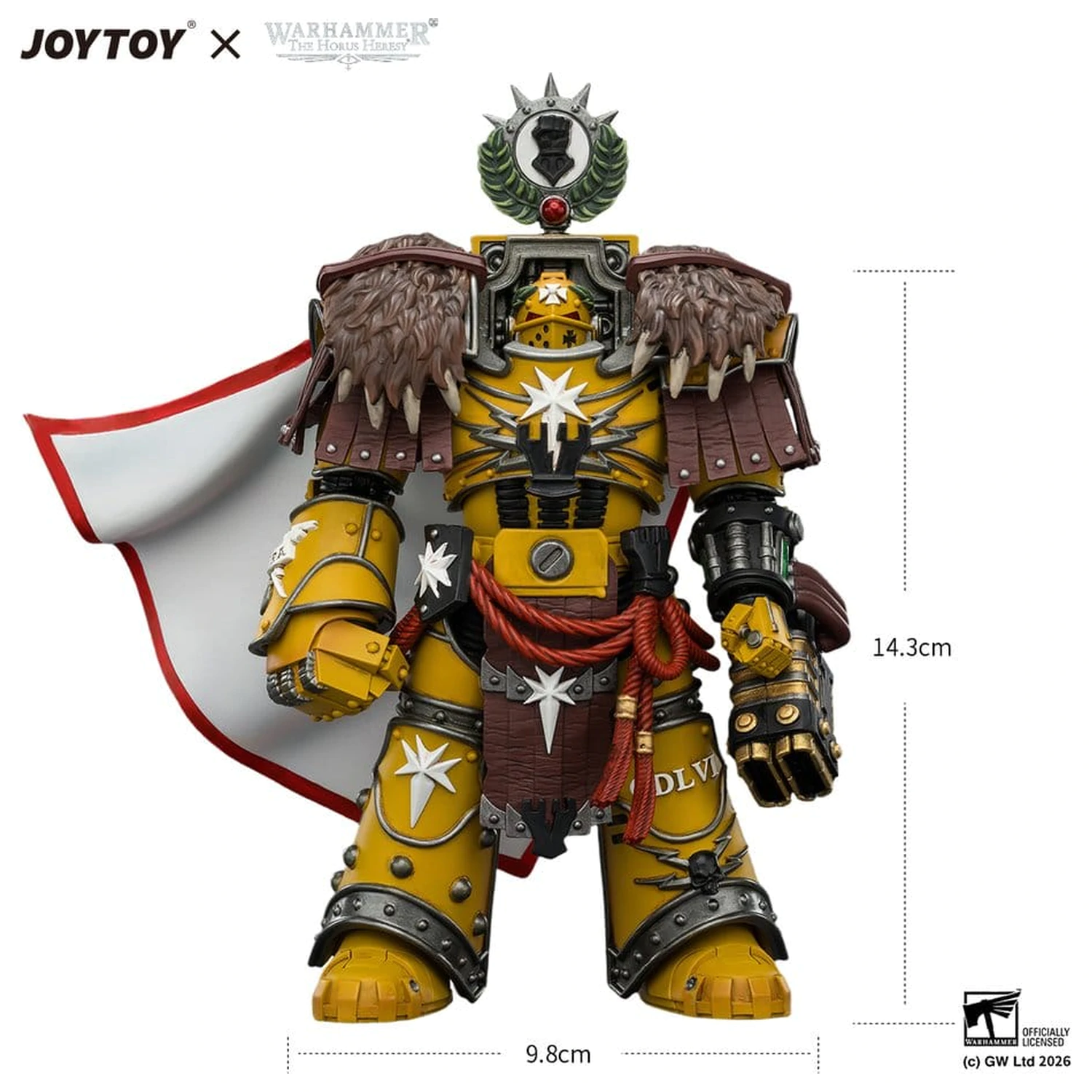 Warhammer Imperial Fists Lord Castellan Evander Garrius, The Tyrant of Cthonia akciófigura 14 cm termékfotó