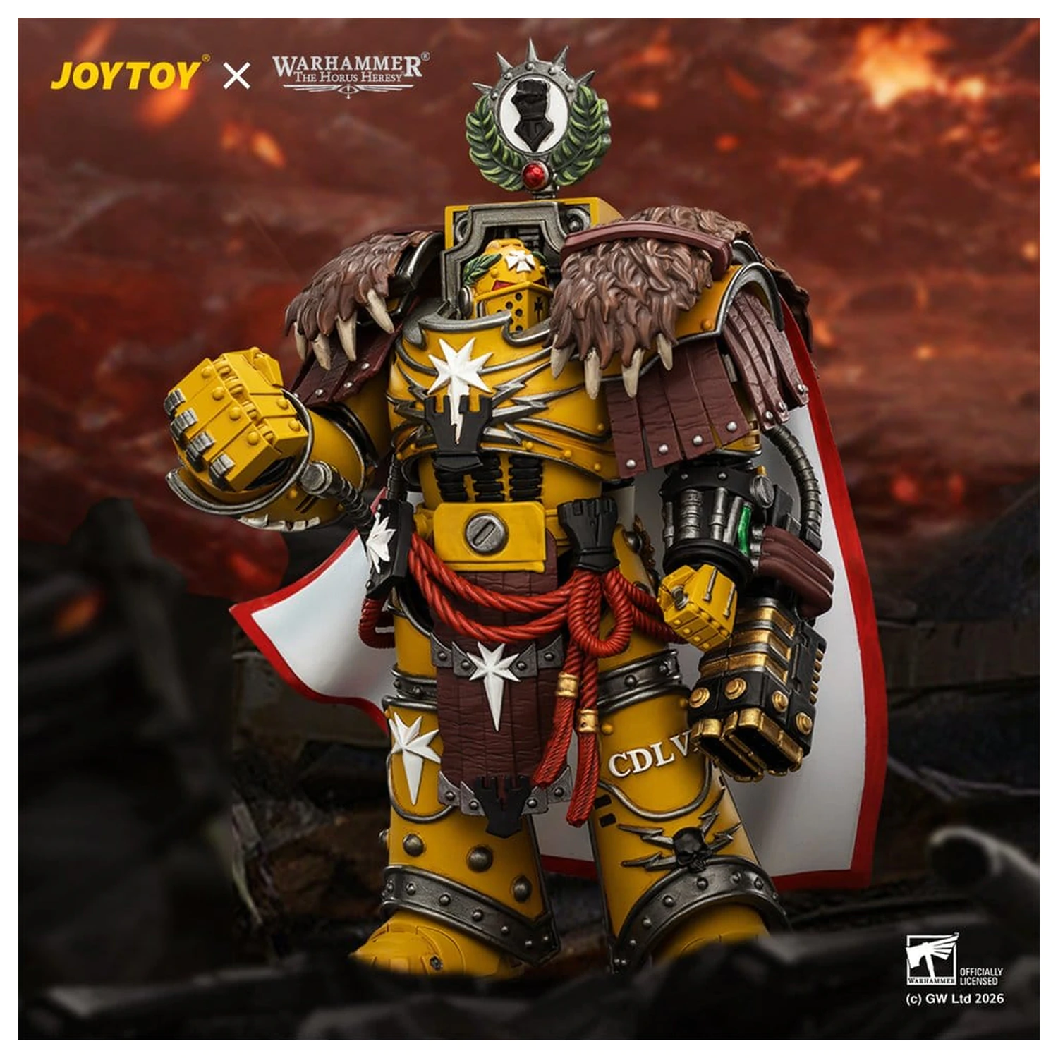 Warhammer Imperial Fists Lord Castellan Evander Garrius, The Tyrant of Cthonia akciófigura 14 cm termékfotó