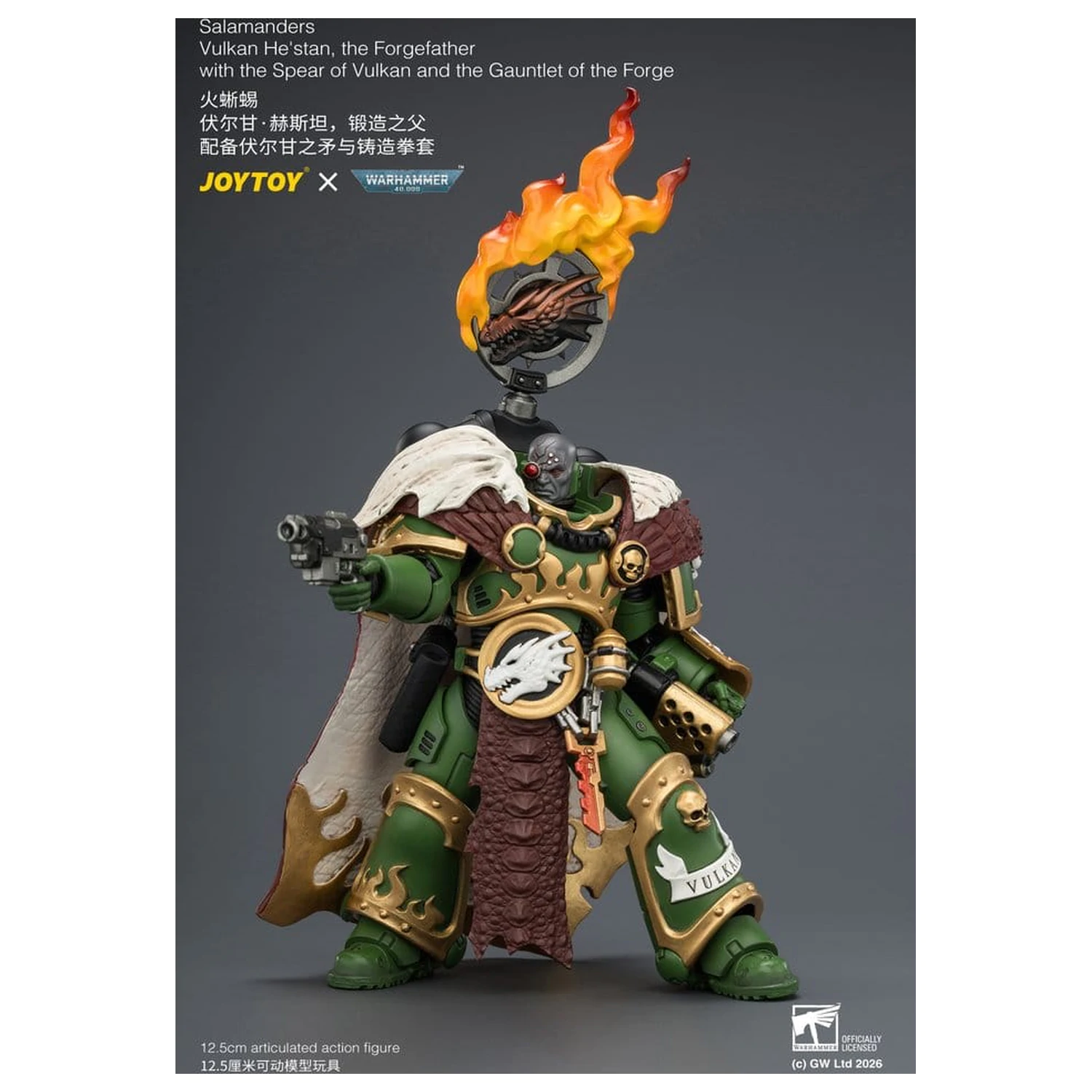 Warhammer Salamanders Vulkan He'stan, the Forgefather akciófigura 13 cm termékfotó