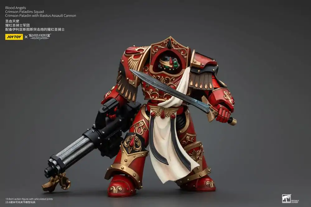 Warhammer The Horus Heresy 1/18 Blood Angels Crimson Paladins Squad Crimson Paladin with Iliastus Assault Cannon akciófigura 14 cm termékfotó