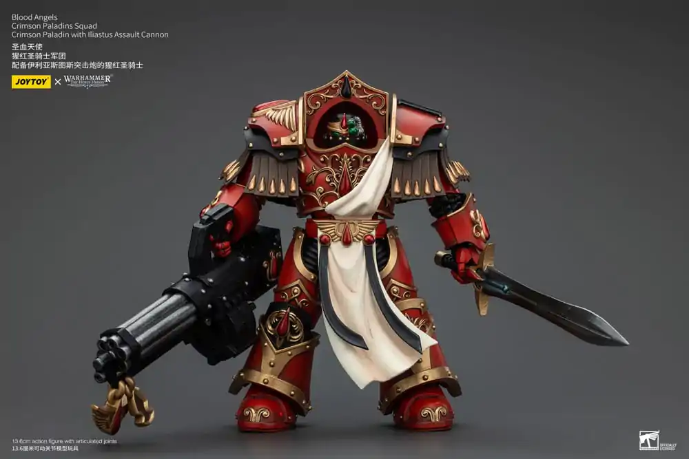 Warhammer The Horus Heresy 1/18 Blood Angels Crimson Paladins Squad Crimson Paladin with Iliastus Assault Cannon akciófigura 14 cm termékfotó