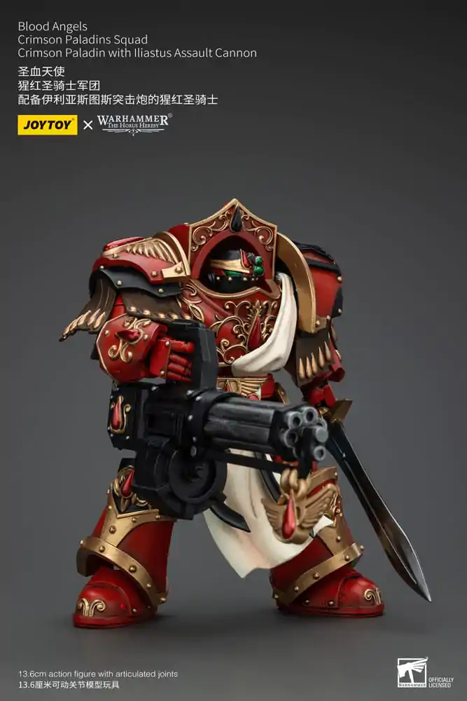 Warhammer The Horus Heresy 1/18 Blood Angels Crimson Paladins Squad Crimson Paladin with Iliastus Assault Cannon akciófigura 14 cm termékfotó