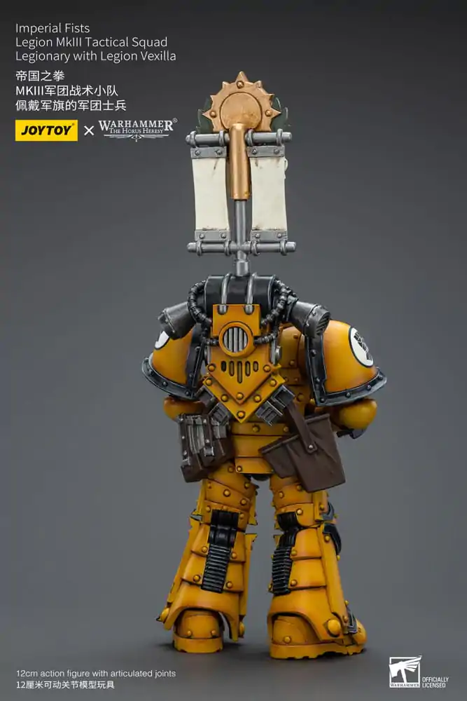 Warhammer The Horus Heresy Actionfigur 1/18 Imperial Fists Legion MkIII Tactical Squad Legionary with Legion Vexilla 12 cm termékfotó