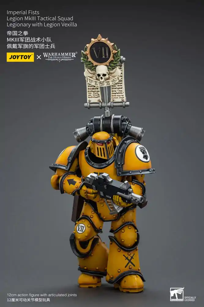 Warhammer The Horus Heresy Actionfigur 1/18 Imperial Fists Legion MkIII Tactical Squad Legionary with Legion Vexilla 12 cm termékfotó