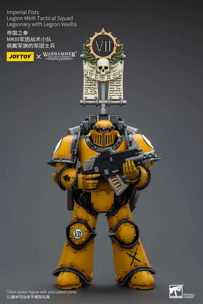 Warhammer The Horus Heresy Actionfigur 1/18 Imperial Fists Legion MkIII Tactical Squad Legionary with Legion Vexilla 12 cm termékfotó