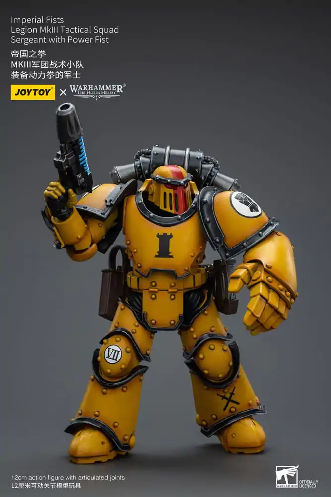 Warhammer The Horus Heresy 1/18 Imperial Fists Legion MkIII Tactical Squad Sergeant with Power Fist akciófigura 12 cm termékfotó