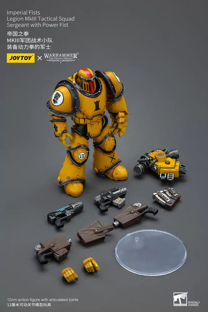 Warhammer The Horus Heresy 1/18 Imperial Fists Legion MkIII Tactical Squad Sergeant with Power Fist akciófigura 12 cm termékfotó