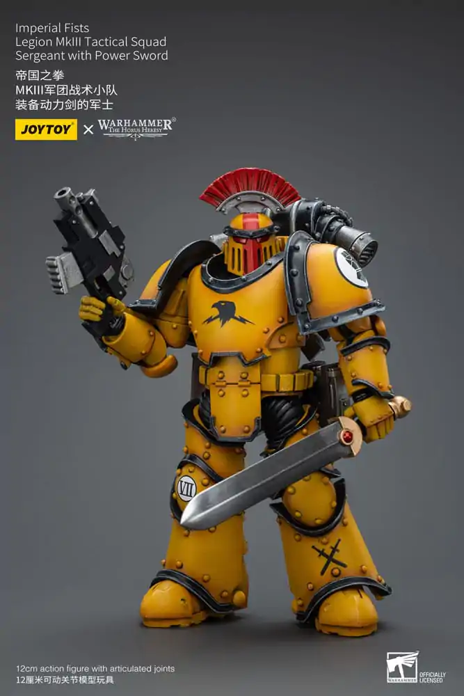 Warhammer The Horus Heresy Actionfigur 1/18 Imperial Fists Legion MkIII Tactical Squad Sergeant with Power Sword 12 cm termékfotó