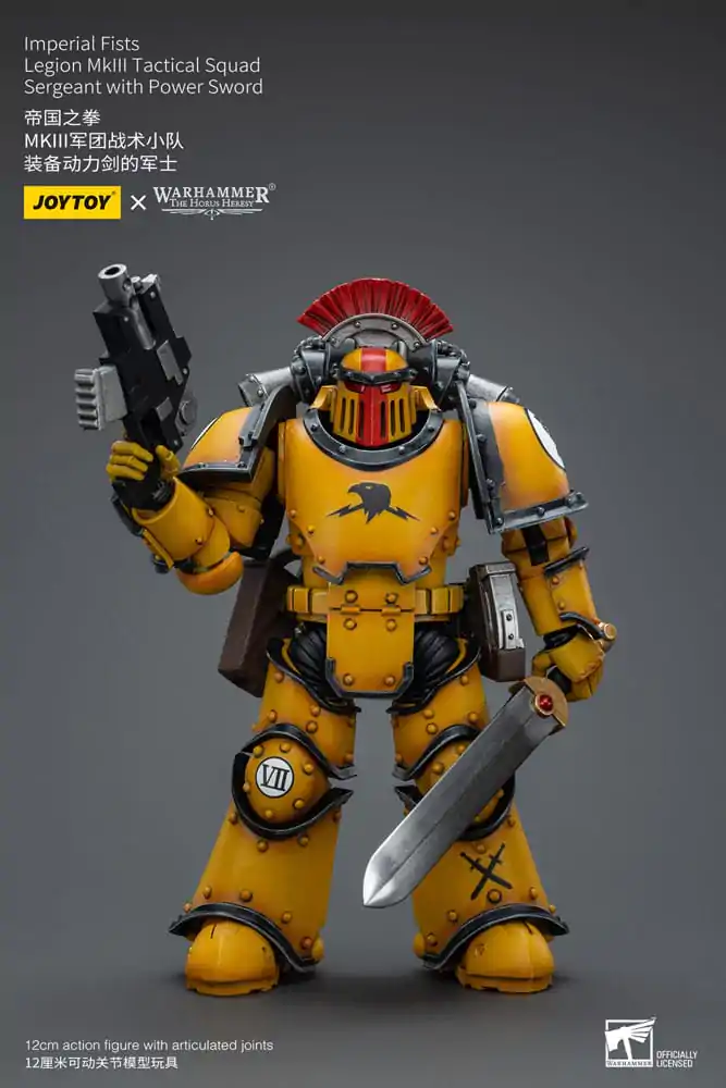 Warhammer The Horus Heresy Actionfigur 1/18 Imperial Fists Legion MkIII Tactical Squad Sergeant with Power Sword 12 cm termékfotó