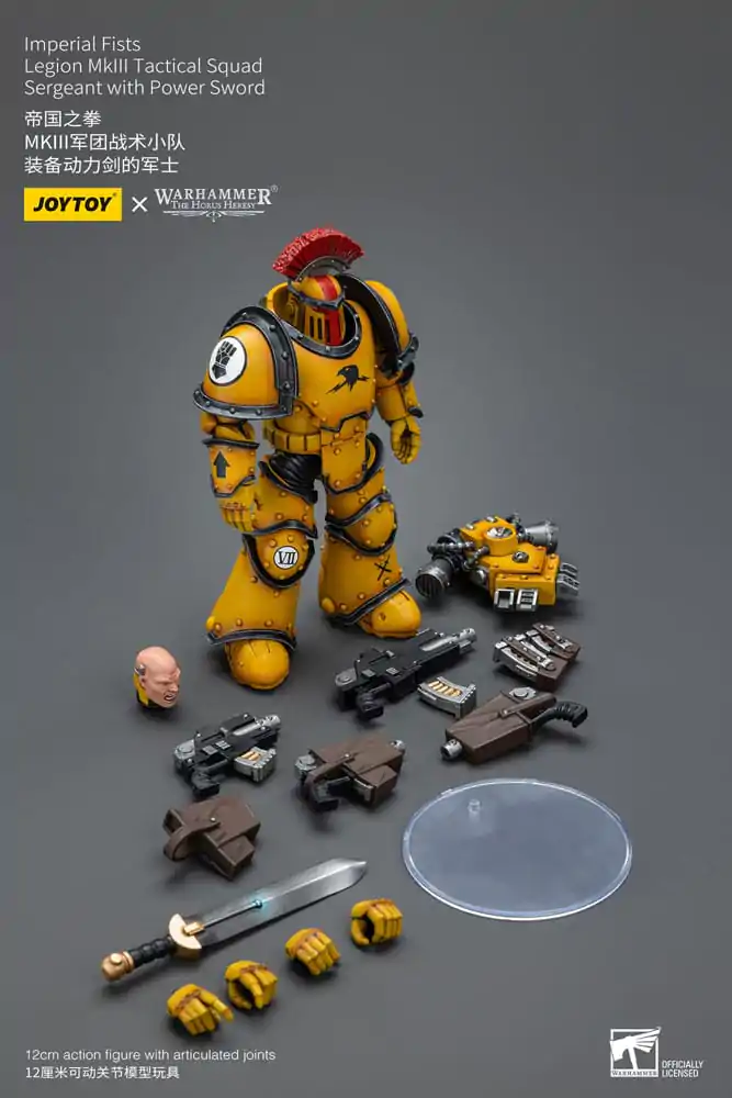 Warhammer The Horus Heresy Actionfigur 1/18 Imperial Fists Legion MkIII Tactical Squad Sergeant with Power Sword 12 cm termékfotó