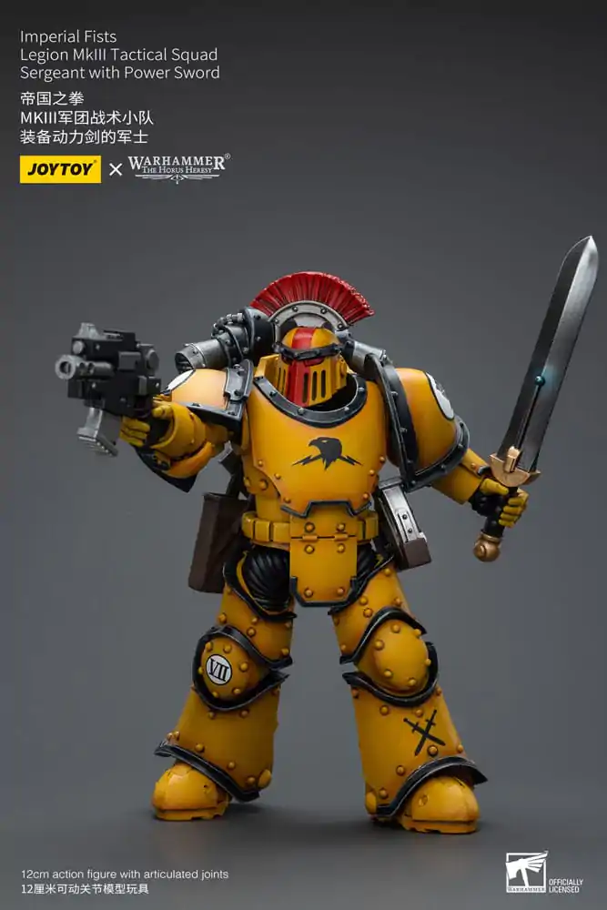 Warhammer The Horus Heresy Actionfigur 1/18 Imperial Fists Legion MkIII Tactical Squad Sergeant with Power Sword 12 cm termékfotó