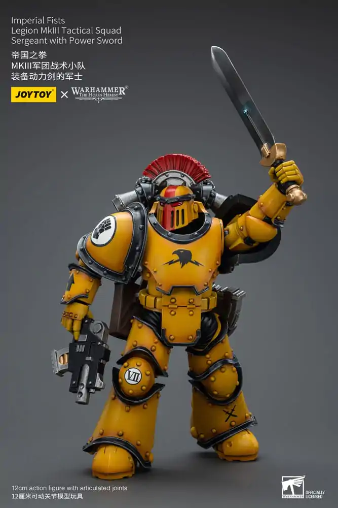 Warhammer The Horus Heresy Actionfigur 1/18 Imperial Fists Legion MkIII Tactical Squad Sergeant with Power Sword 12 cm termékfotó