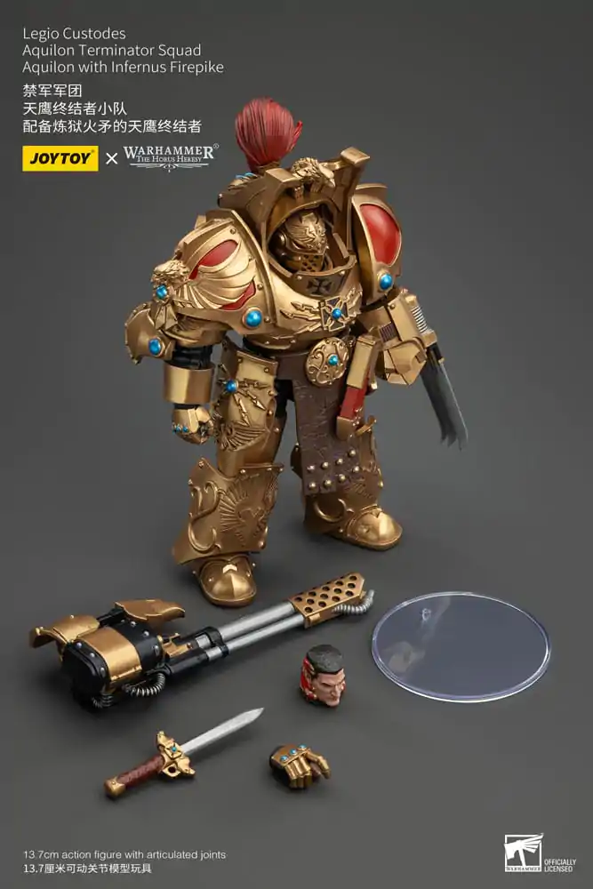 Warhammer The Horus Heresy 1/18 Legio Custodes Aquilon Terminator Squad Aquilon with Infernus Firepike akciófigura 14 cm termékfotó