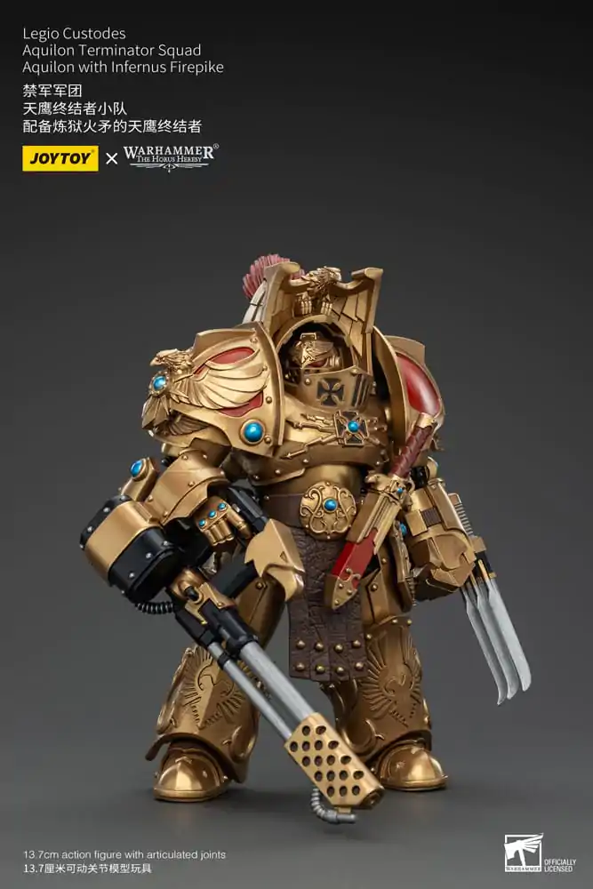 Warhammer The Horus Heresy 1/18 Legio Custodes Aquilon Terminator Squad Aquilon with Infernus Firepike akciófigura 14 cm termékfotó