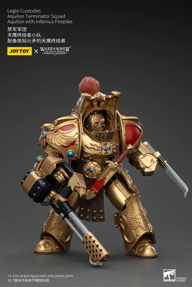 Warhammer The Horus Heresy 1/18 Legio Custodes Aquilon Terminator Squad Aquilon with Infernus Firepike akciófigura 14 cm termékfotó