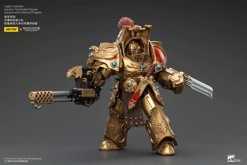 Warhammer The Horus Heresy 1/18 Legio Custodes Aquilon Terminator Squad Aquilon with Infernus Firepike akciófigura 14 cm termékfotó