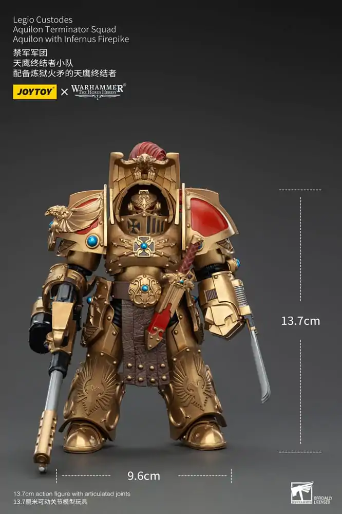 Warhammer The Horus Heresy 1/18 Legio Custodes Aquilon Terminator Squad Aquilon with Infernus Firepike akciófigura 14 cm termékfotó